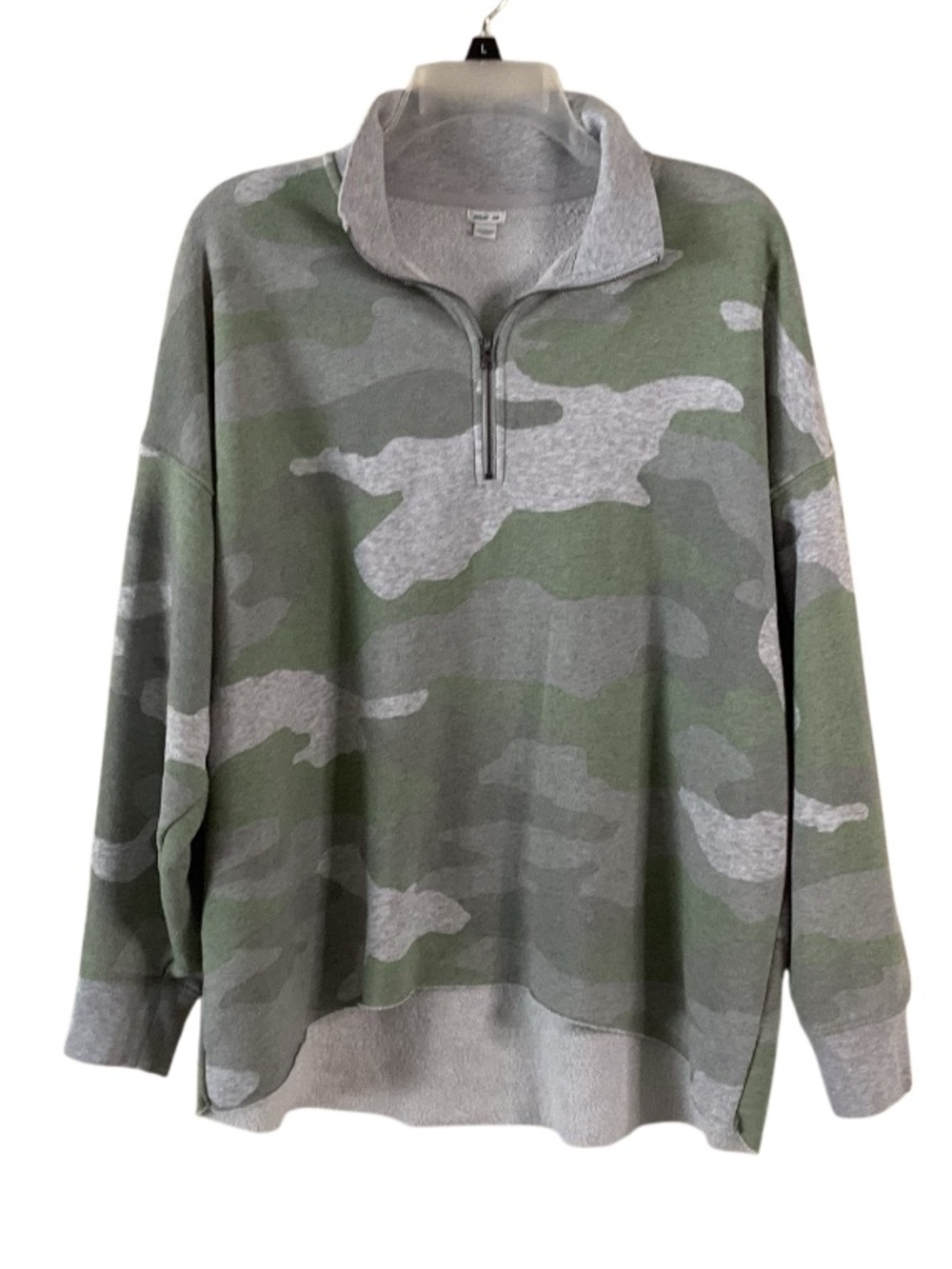 aerie Camo Quarter Zip Collared Sweatshirt Medium
